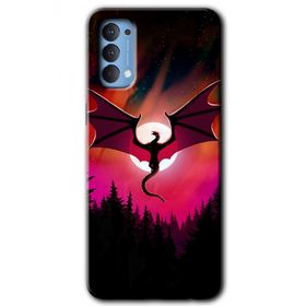 Oppo Reno 4 Dragon Night Baskılı Uyumlu Silikon Kılıf