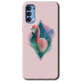 Oppo Reno 4 Flamingo Baskılı Uyumlu Silikon Kılıf