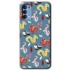 Oppo Reno 4 Funky Dragon Baskılı Uyumlu Silikon Kılıf