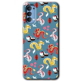 Oppo Reno 4 Funky Dragon Baskılı Uyumlu Silikon Kılıf