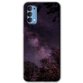 Oppo Reno 4 Gece Galaksi Baskılı Uyumlu Silikon Kılıf