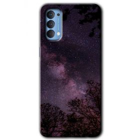 Oppo Reno 4 Gece Galaksi Baskılı Uyumlu Silikon Kılıf