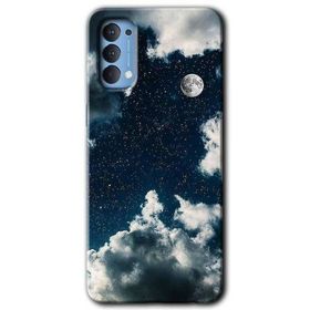 Oppo Reno 4 Gece Gökyüzü Baskılı Uyumlu Silikon Kılıf