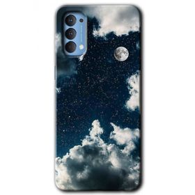 Oppo Reno 4 Gece Gökyüzü Baskılı Uyumlu Silikon Kılıf