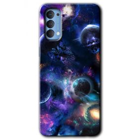 Oppo Reno 4 Gezegen Karışımı Baskılı Uyumlu Silikon Kılıf