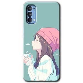 Oppo Reno 4 Happy Girl Baskılı Uyumlu Silikon Kılıf