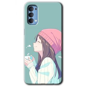Oppo Reno 4 Happy Girl Baskılı Uyumlu Silikon Kılıf