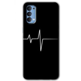 Oppo Reno 4 Heart Rytm Baskılı Uyumlu Silikon Kılıf