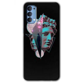 Oppo Reno 4 Heykel Baskılı Uyumlu Silikon Kılıf