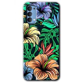 Oppo Reno 4 Hibiscus Flowers Baskılı Uyumlu Silikon Kılıf