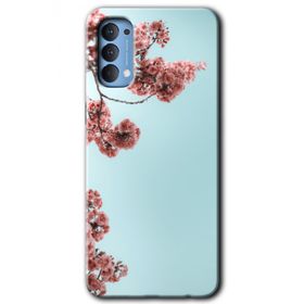 Oppo Reno 4 Japon Çiçeği Baskılı Uyumlu Silikon Kılıf