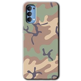 Oppo Reno 4 Kamuflaj 29 Baskılı Uyumlu Silikon Kılıf