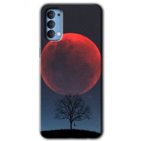 Oppo Reno 4 Kanlı Ay Baskılı Uyumlu Silikon Kılıf
