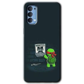 Oppo Reno 4 Kaplumbağa Avcısı Baskılı Uyumlu Silikon Kılıf