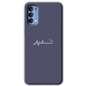 Oppo Reno 4 Kara Kedi Baskılı Uyumlu Silikon Kılıf