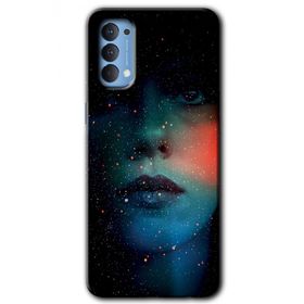 Oppo Reno 4 Karanlık Kadın Baskılı Uyumlu Silikon Kılıf