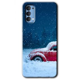 Oppo Reno 4 Karlı Vosvos Baskılı Uyumlu Silikon Kılıf