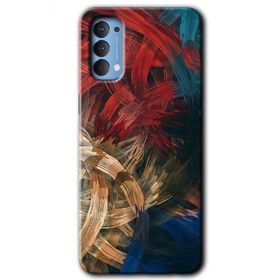 Oppo Reno 4 Karma Boyalar Baskılı Uyumlu Silikon Kılıf