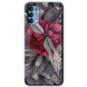 Oppo Reno 4 kelebek Ömrü Baskılı Uyumlu Silikon Kılıf