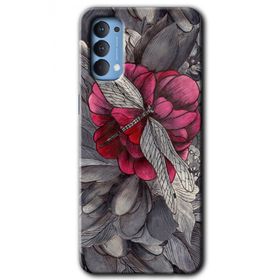 Oppo Reno 4 kelebek Ömrü Baskılı Uyumlu Silikon Kılıf