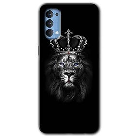 Oppo Reno 4 King Lion Baskılı Uyumlu Silikon Kılıf