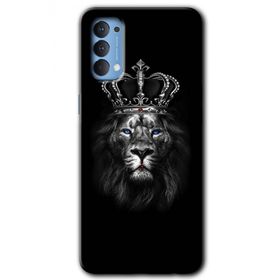 Oppo Reno 4 King Lion Baskılı Uyumlu Silikon Kılıf