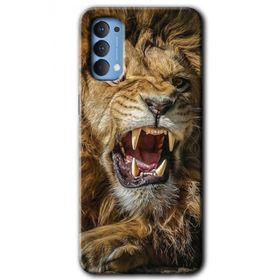 Oppo Reno 4 King Lion Baskılı Uyumlu Silikon Kılıf