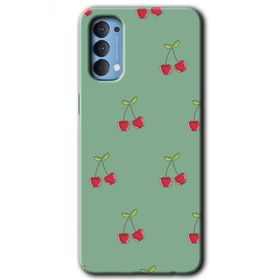 Oppo Reno 4 Kiraz Berry Baskılı Uyumlu Silikon Kılıf