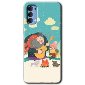 Oppo Reno 4 Kış Pikniği Baskılı Uyumlu Silikon Kılıf
