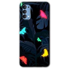 Oppo Reno 4 Lighter Butterfly Baskılı Uyumlu Silikon Kılıf