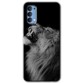 Oppo Reno 4 Lion Baskılı Uyumlu Silikon Kılıf