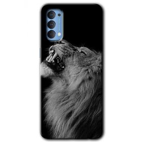 Oppo Reno 4 Lion Baskılı Uyumlu Silikon Kılıf