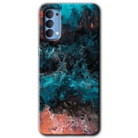 Oppo Reno 4 Liquid Colorfull Baskılı Uyumlu Silikon Kılıf
