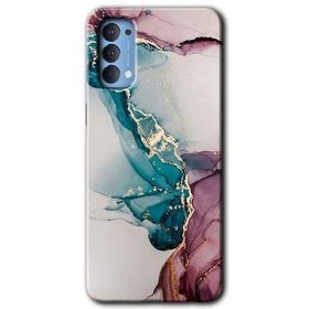 Oppo Reno 4 Liquid Mermer Baskılı Uyumlu Silikon Kılıf