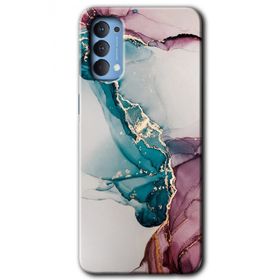 Oppo Reno 4 Liquid Mermer Baskılı Uyumlu Silikon Kılıf