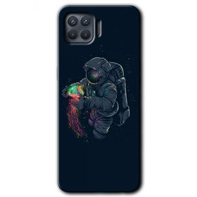 Oppo Reno 4 Lite Astronot Kıyafeti Baskılı Uyumlu Silikon Kılıf