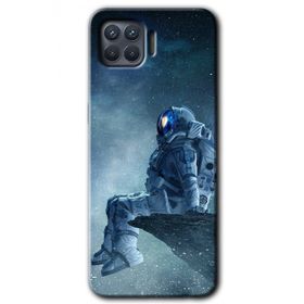 Oppo Reno 4 Lite Astronot Yalnızlığı Baskılı Uyumlu Silikon Kılıf