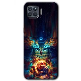 Oppo Reno 4 Lite Ballı Baykuş Baskılı Uyumlu Silikon Kılıf