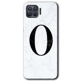 Oppo Reno 4 Lite Beyaz Mermer Desenli O Harfi Baskılı Uyumlu Silikon Kılıf