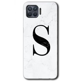 Oppo Reno 4 Lite Beyaz Mermer Desenli Ş Harfi Baskılı Uyumlu Silikon Kılıf