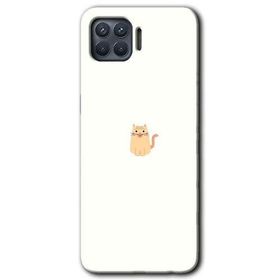 Oppo Reno 4 Lite Cat Minimalism Baskılı Uyumlu Silikon Kılıf