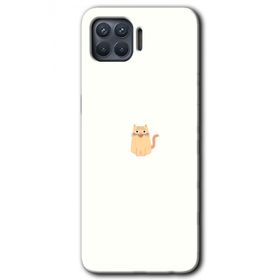 Oppo Reno 4 Lite Cat Minimalism Baskılı Uyumlu Silikon Kılıf