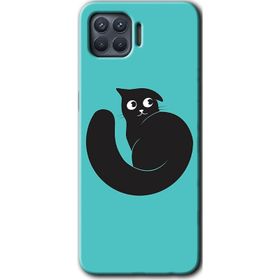 Oppo Reno 4 Lite Cat Vector Baskılı Uyumlu Silikon Kılıf