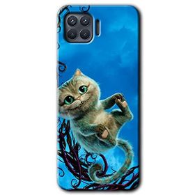 Oppo Reno 4 Lite Çılgın Kedi Baskılı Uyumlu Silikon Kılıf