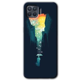 Oppo Reno 4 Lite City Bird Sky Baskılı Uyumlu Silikon Kılıf