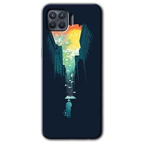 Oppo Reno 4 Lite City Bird Sky Baskılı Uyumlu Silikon Kılıf