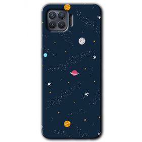 Oppo Reno 4 Lite Çizim Gezegen Baskılı Uyumlu Silikon Kılıf