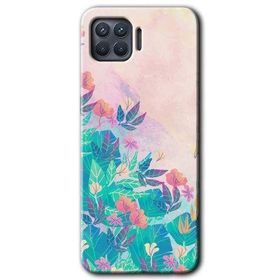 Oppo Reno 4 Lite Çizim Yapraklar Baskılı Uyumlu Silikon Kılıf