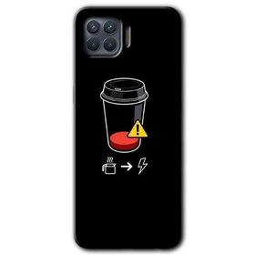 Oppo Reno 4 Lite Coffee Battery Baskılı Uyumlu Silikon Kılıf