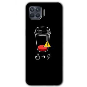 Oppo Reno 4 Lite Coffee Battery Baskılı Uyumlu Silikon Kılıf